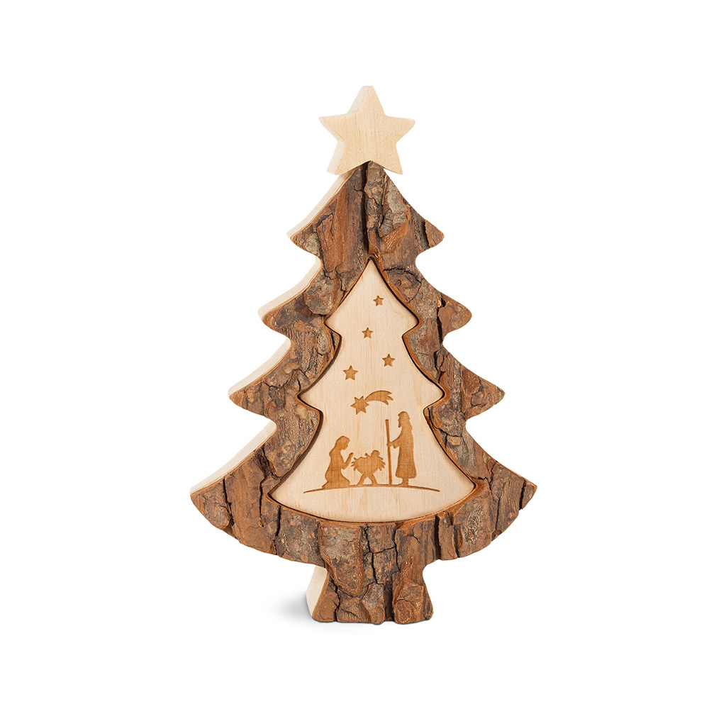 Christmas Tree With Engraving Motif: Nativity