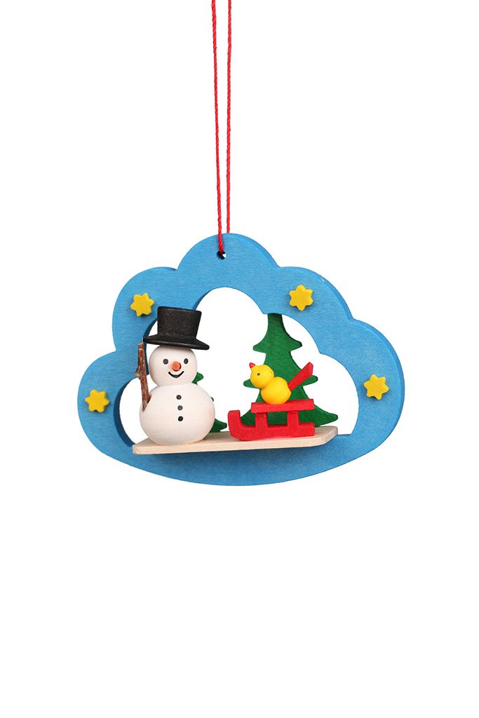 Snowman In Cloud Ornament