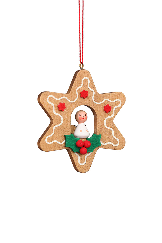 Gingerbread Star With Angel Ornament Gingerbread Star With Angel Ornament