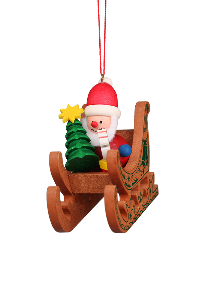 Santa On Sled Ornament