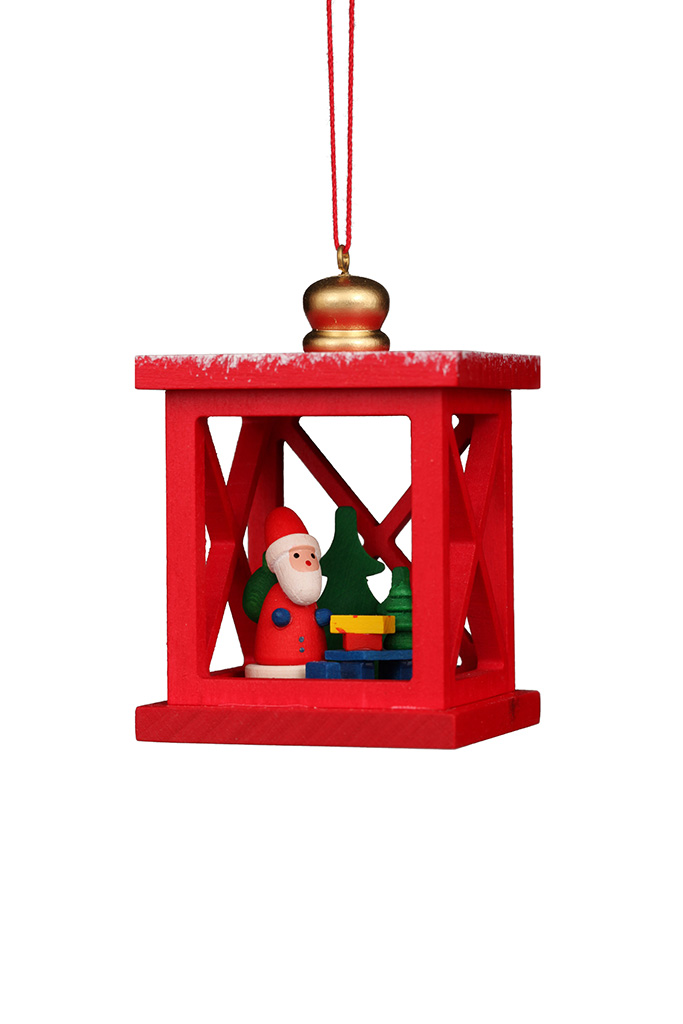 Christmas Lantern With Santa Ornament