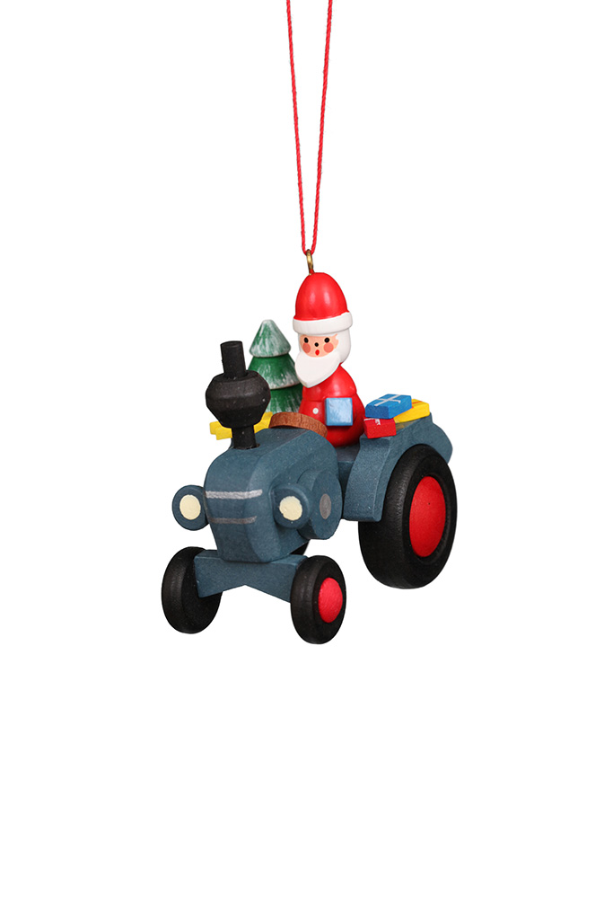Tractor With Santa Claus Ornament