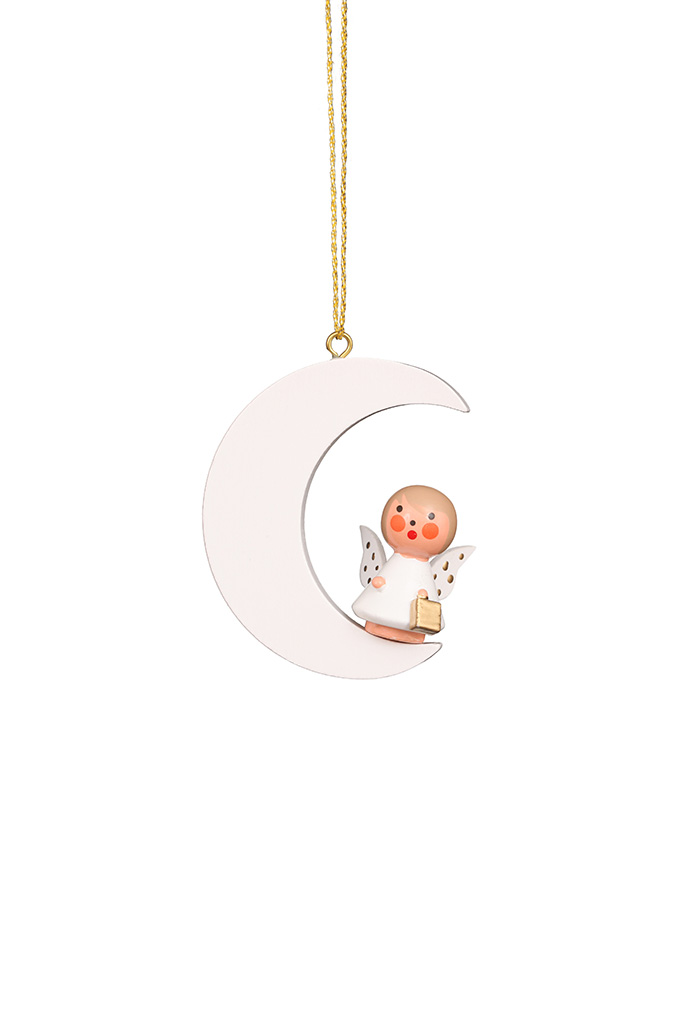 Angel In White Moon Ornament