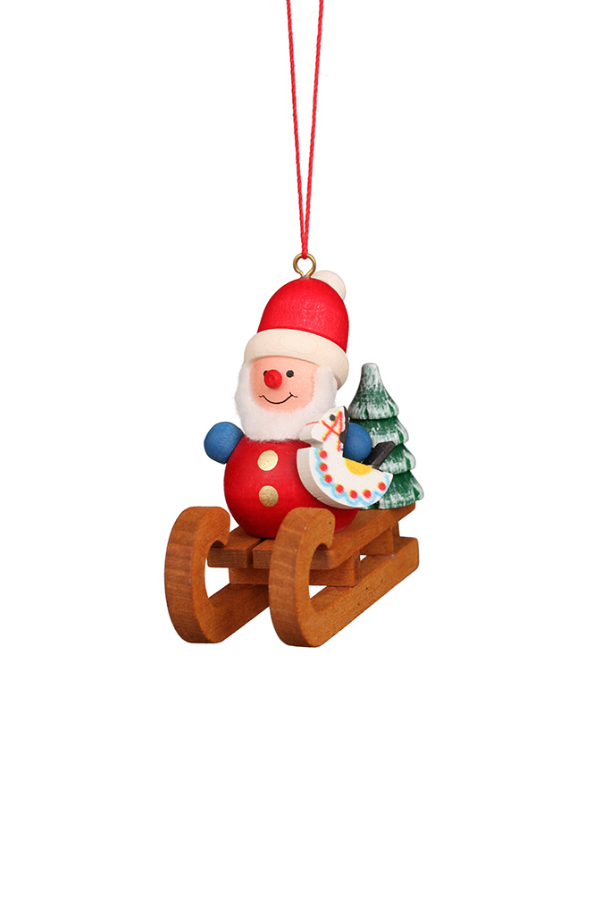 Santa Claus On Sled Ornament