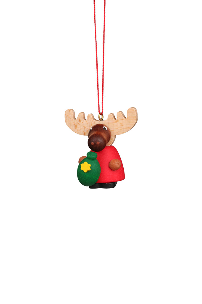 Moose Santa Ornament