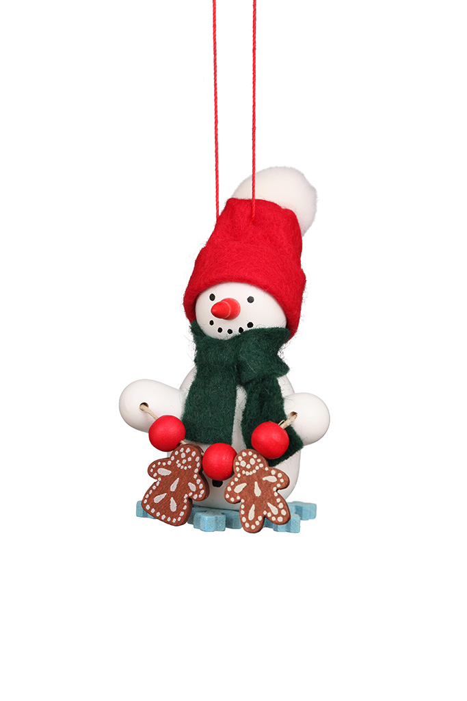 Snowman With Gingerbread Ornament