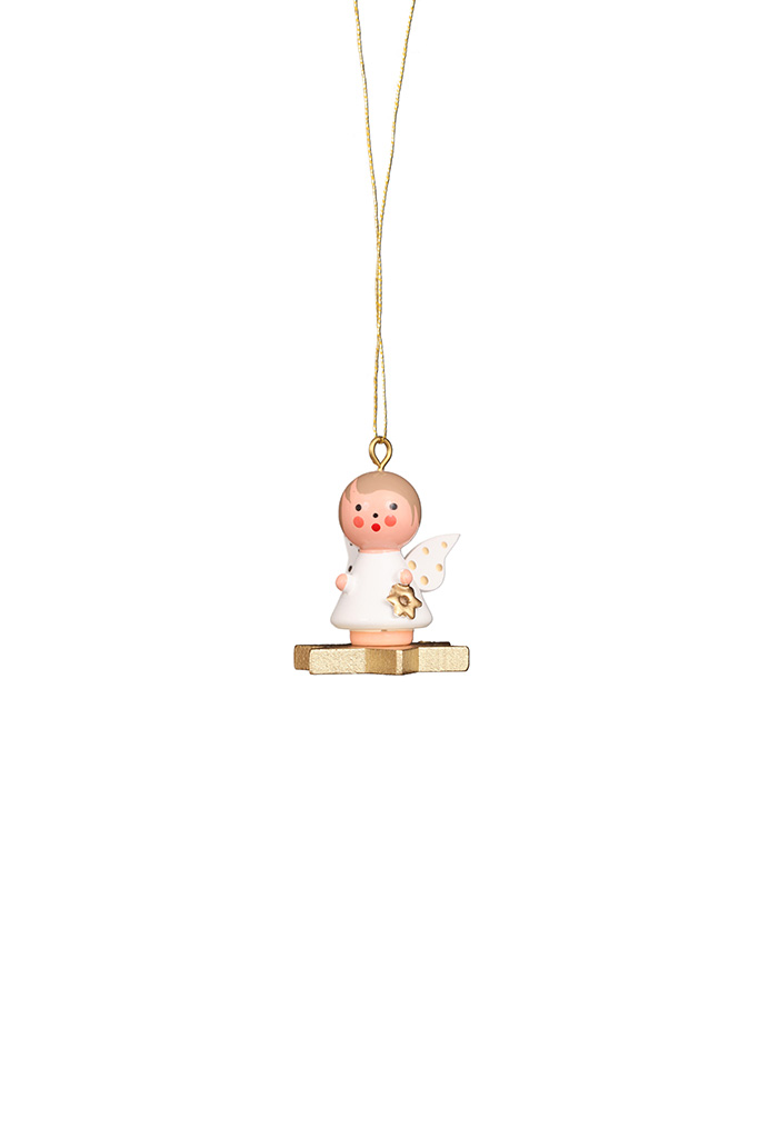 Angel On Golden Star Ornament