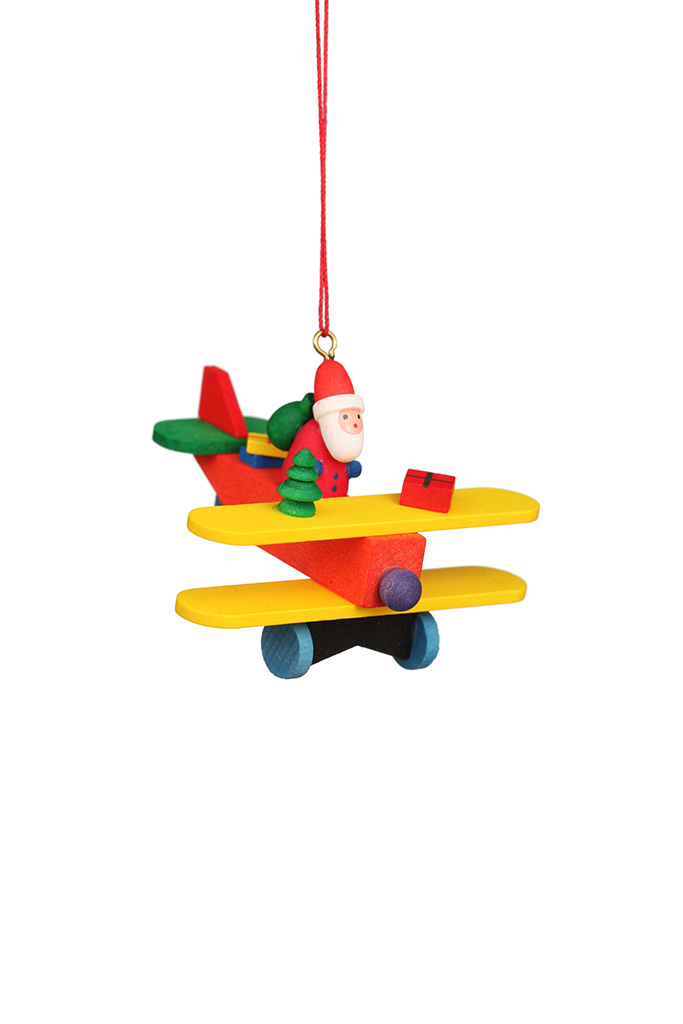 Santa On Plane Ornament