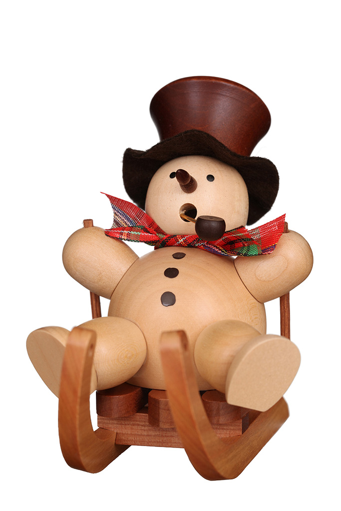 SM Snowman On Sled Natural SM Snowman On Sled Natural